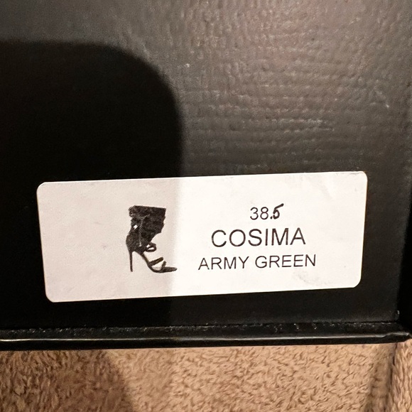 Brand New Monika Chiang Cosima Army Green Suede Sandals EU 38.5 U.S. 8 - Picture 7 of 8